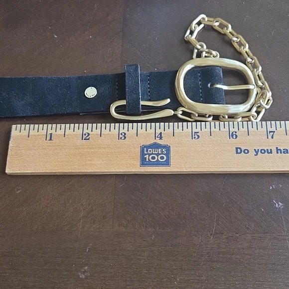 Beautiful Black Leather Belt w Gold Hardware By Rag & Bone. Great Condition! M - Picture 8 of 10